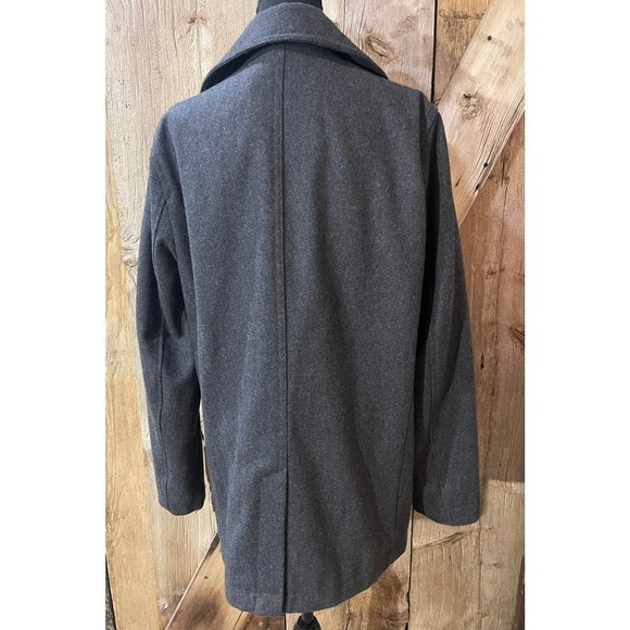 Old Navy Heritage Peacoat Charcoal Heather Gray Winter Coat Womens Medium Wool - Picture 4 of 9